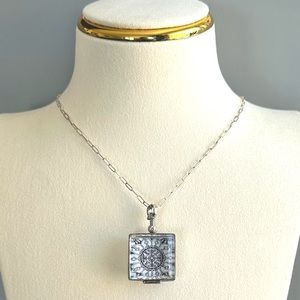 NEW Sterling Silver Square Locket Pendant With Customizable Insert